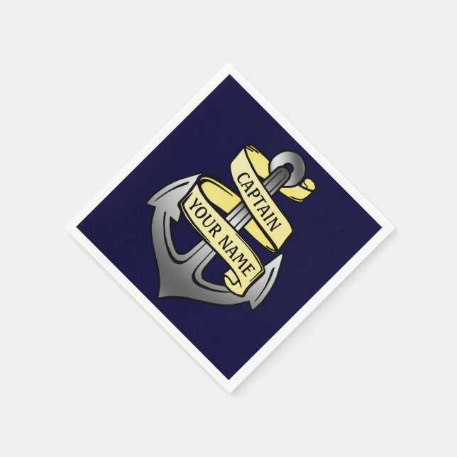 Der Kapitän Ihres Namens kann individuell eingeste Serviette (Ecke)