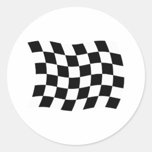 Der Karierte-Flagge-Aufkleber Runder Aufkleber