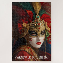 Der Karneval von Venedig maskiert rotes grünes Gol Puzzle