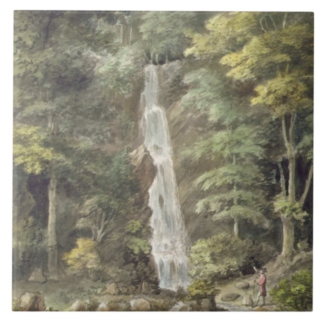 Der Kaskaden-Wasserfall bei Hestercombe arbeitet Fliese (Vorderseite)