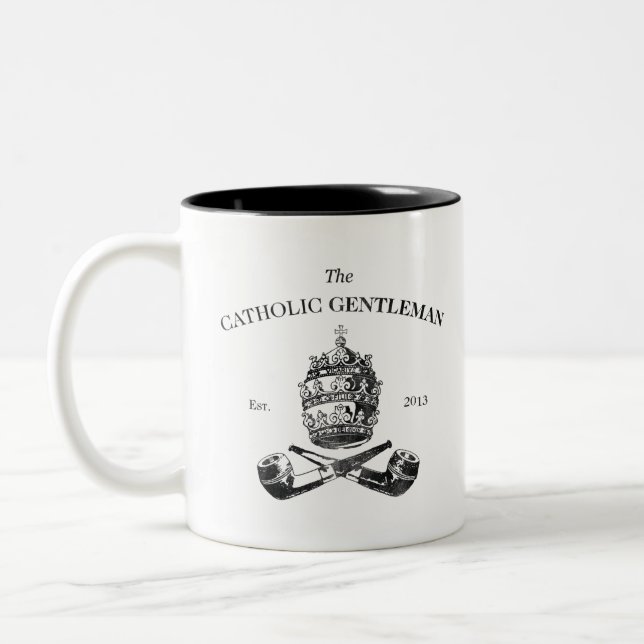Der katholische Gentleman Zweifarbige Tasse (Links)