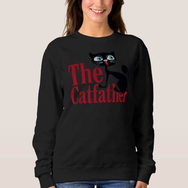 Der Katvaterkatze-Vater Black Cat Sweatshirt (Vorderseite)