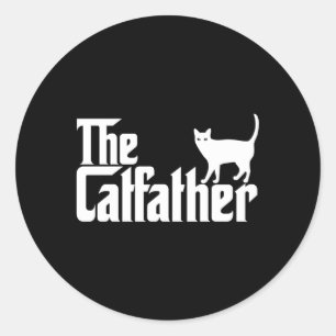 Der Katvaterkatze-Vater-Tag der Väter Runder Aufkleber
