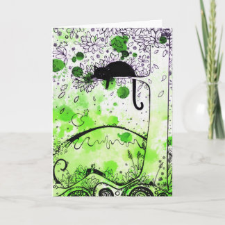 Der Katze Grußkarte oben - Karte