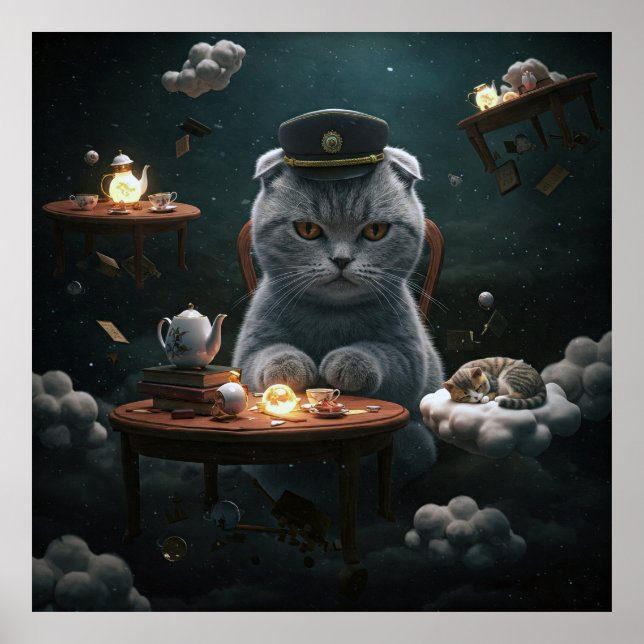 Der Katzen-Führer für Stressmanagement - Funny Poster (Vorne)