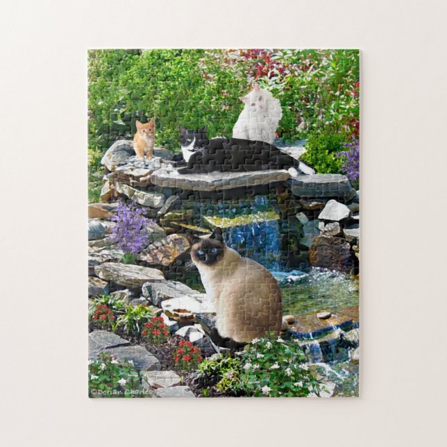 "Der Katzen-Wellness-Center-" Puzzlespiel Puzzle (Vertikal)