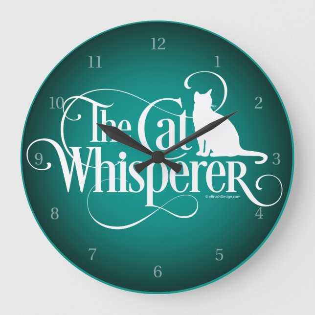 Der Katzenflüster Große Wanduhr (Vorderseite)