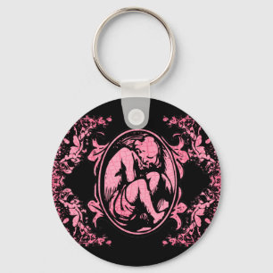 Der Kehlkopf in Rosa Schlüsselanhänger
