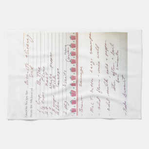 Der Keks-und die Soßen-Rezept des Vaters in seinem Geschirrtuch