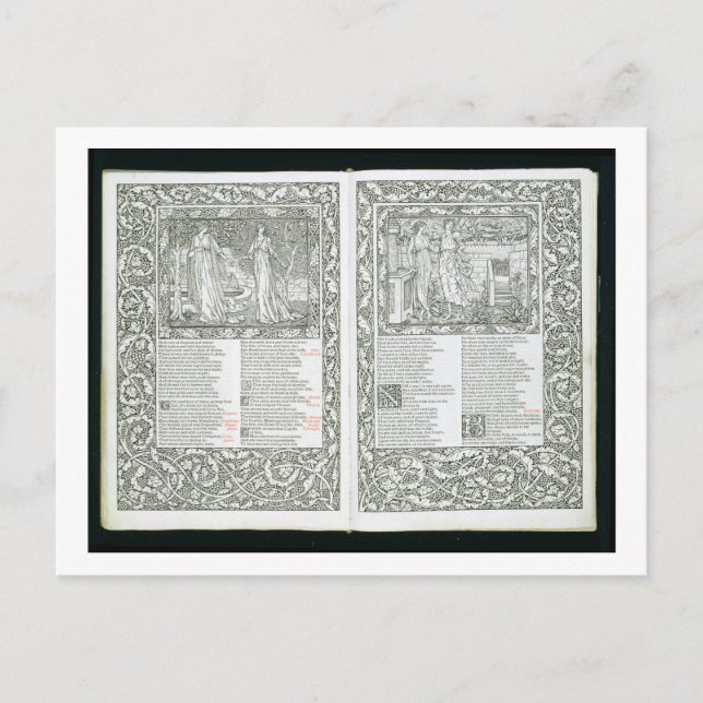 Der Kelmscott Chaucer, veröffentlicht 1896 von der Postkarte (Vorderseite)