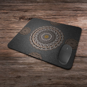 Der Khaki Crocodylus porosus mandala art Mousepad