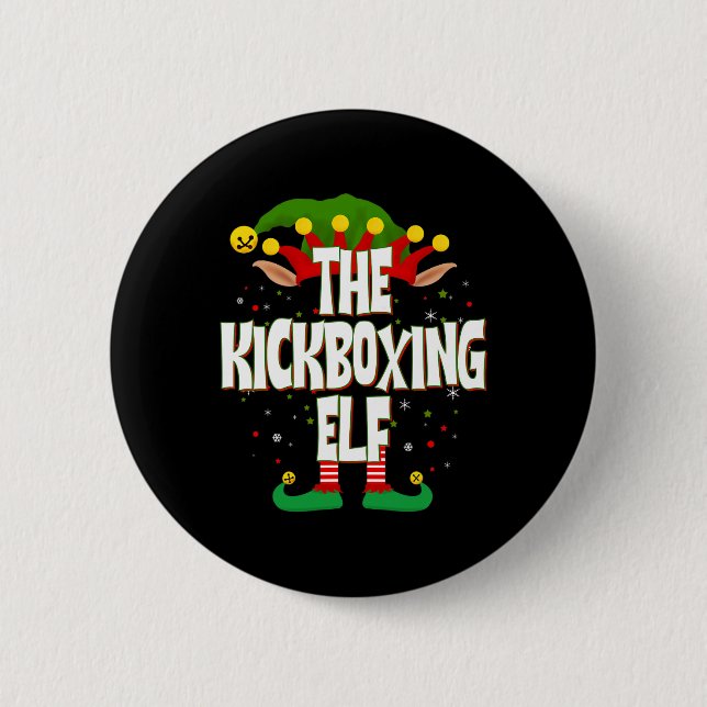 Der Kickbox-Elfen-Weihnachts  Button (Vorderseite)