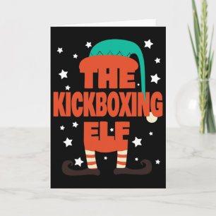 Der Kickbox-Elfen-Weihnachts-Pyjama - Kickboxen C Karte