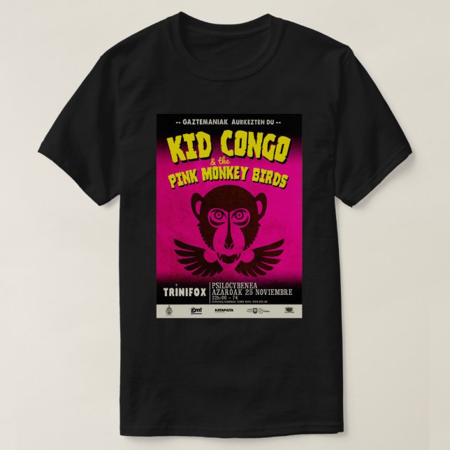 Der Kid Kongo bekommt die rosa Affenvögel T-Shirt (Design vorne)