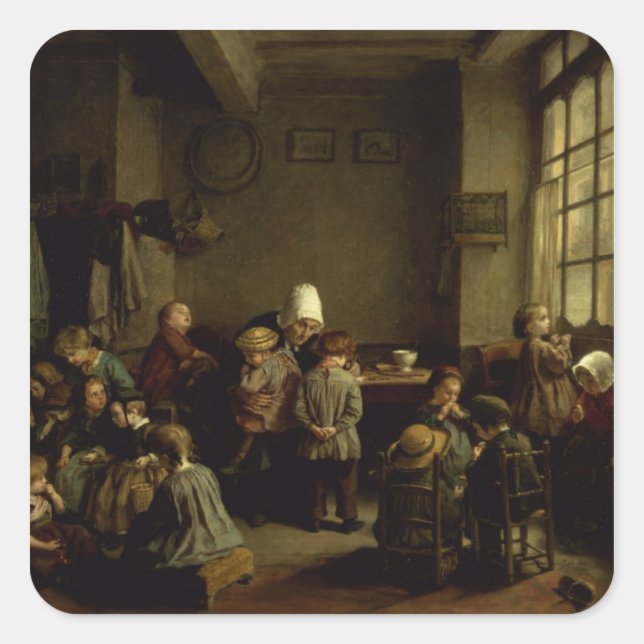 Der Kindergarten Quadratischer Aufkleber (Vorderseite)