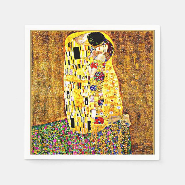 Der Kiss, berühmtes Gemälde von Gustav Klimt Serviette (Vorderseite)