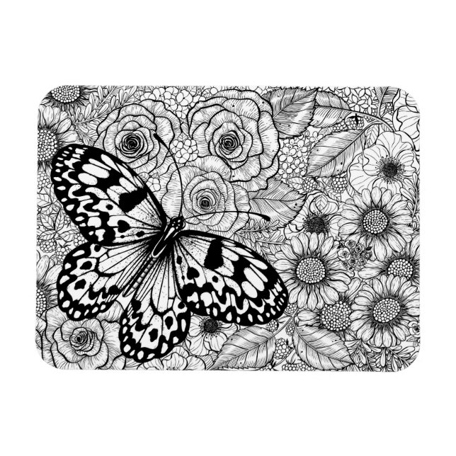 Der Kite-Garten aus Papier Magnet (Horizontal)