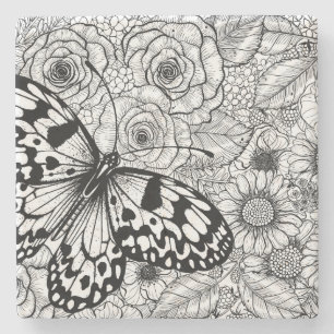 Der Kite-Garten aus Papier Steinuntersetzer