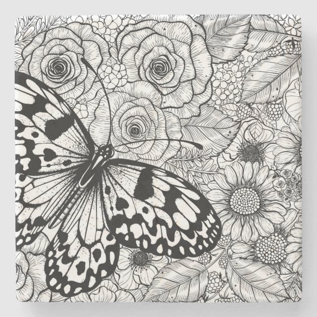 Der Kite-Garten aus Papier Steinuntersetzer (Vorderseite)