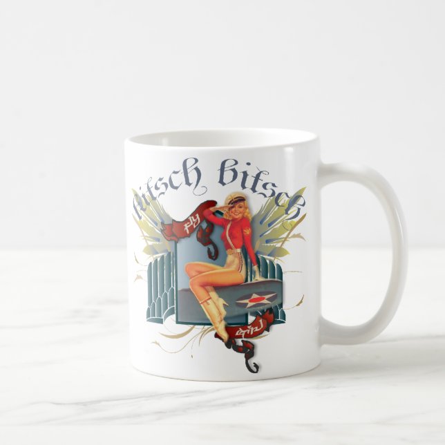 Der Kitsch Bitsch: Fliegen-Mädchen-Tätowierung Tasse (Rechts)