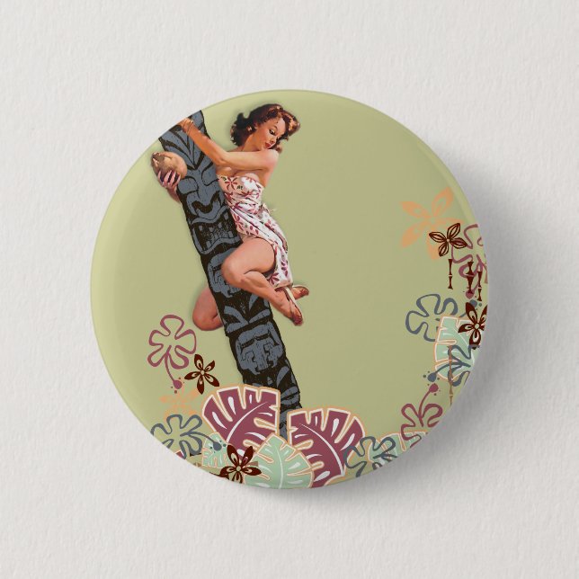 Der Kitsch Bitsch: Herauf einen Tiki Baum! Button (Vorderseite)