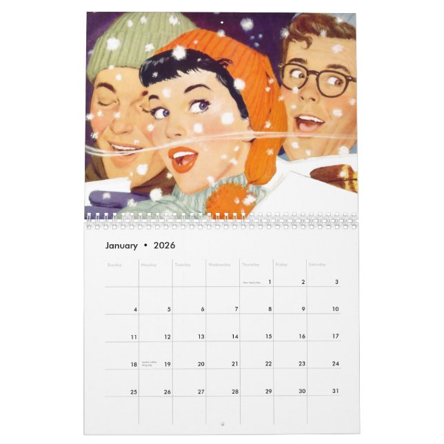 Der Kitsch Bitsch: Lebender Retro Monatskalender Kalender (Jan 2026)
