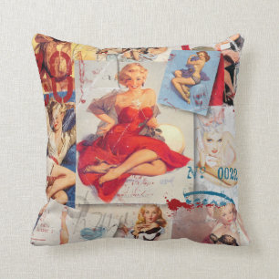 Der Kitsch Bitsch: Liebe Button-Oben Collage 1 Kissen