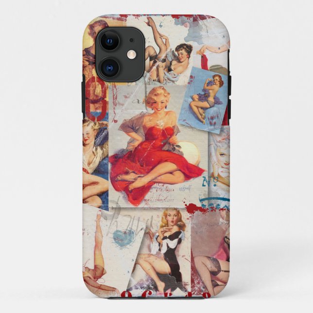 Der Kitsch Bitsch © : Love Pin-Up Collage Case-Mate iPhone Hülle (Rückseite)