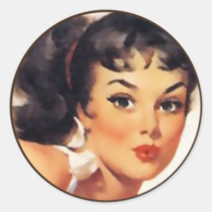 Der Kitsch Bitsch : Pin-Up-Porträts Runder Aufkleber