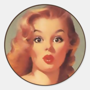 Der Kitsch BItsch : Pin-Up-Porträts Runder Aufkleber