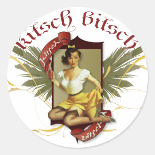Der Kitsch Bitsch: Soda Girl Retro Tattoo Pin-Up Runder Aufkleber