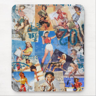 Der Kitsch Bitsch : Zerstörte Cowgirl Pin-Ups Nr.1 Mousepad