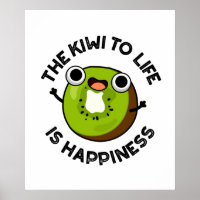 Der Kiwi zum Leben ist glückliche Funny Frucht Puf