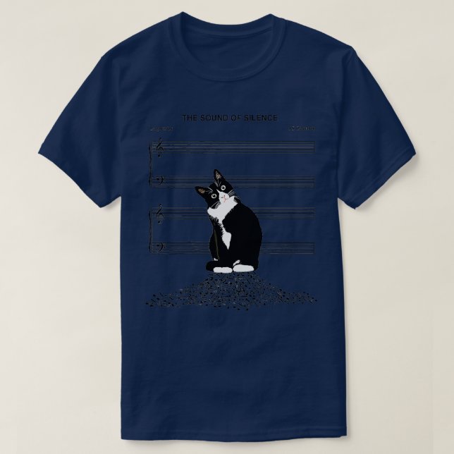 Der Klang der Stille und der Katzen sind erstklass T-Shirt (Design vorne)
