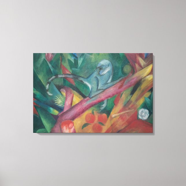 Der kleine Affe (1912) von Franz Marc Leinwanddruck (Vorderseite)
