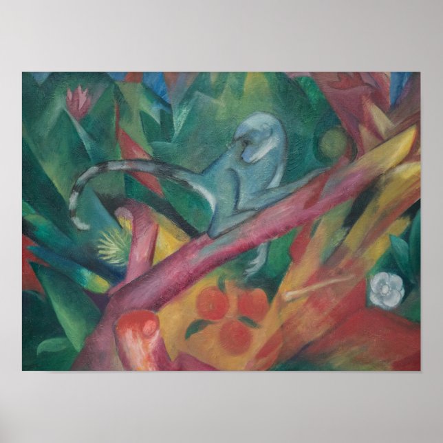 Der kleine Affe (1912) von Franz Marc Poster (Vorne)