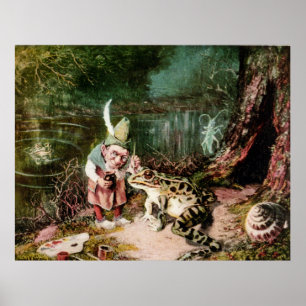 Der kleine alte Mann des Holz-Wandgemäldes Vintag Poster