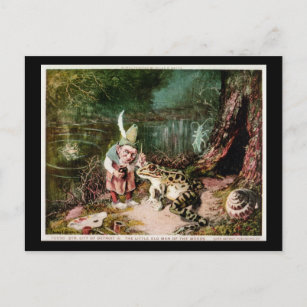 Der kleine alte Mann des Wald-Wandels Vintag Postkarte