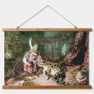 Der kleine alte Mann des Waldes Wandbild Vintage Wandteppich Mit Holzrahmen
