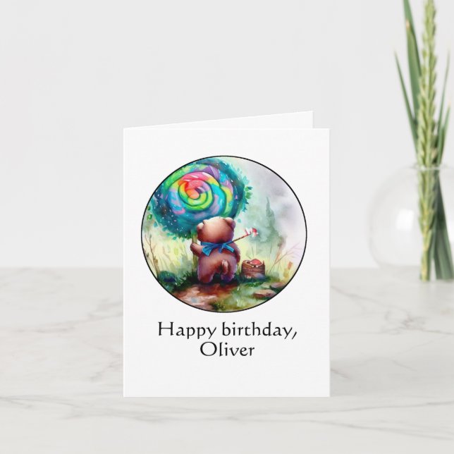 Der kleine Bär zum Geburtstag Karte (Vorderseite)