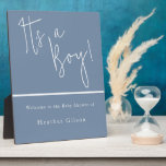 Der kleine, blaue Baby-Dusche-Empfang Fotoplatte<br><div class="desc">Die Blue Baby-Dusche ist ein Boy Dusty Begrüßungstablett mit der Beschriftung Sign See Matching Kollektion in Niche und Nest Store Vielen Dank</div>