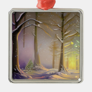 Der kleine Christbaum im Wald Ornament Aus Metall