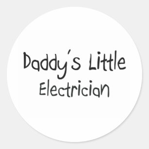 Der kleine Elektriker des Vatis Runder Aufkleber