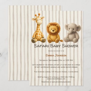 Der kleine Entdecker   Safari-Freunde Baby Shower Einladung