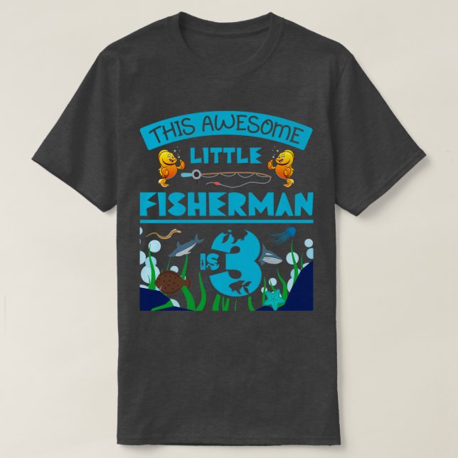 Der kleine Fischer ist jetzt 3 Fischereimeer zum G T-Shirt (Design vorne)