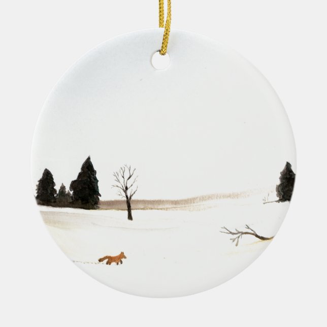 Der kleine Fuchs Keramik Ornament (Vorne)