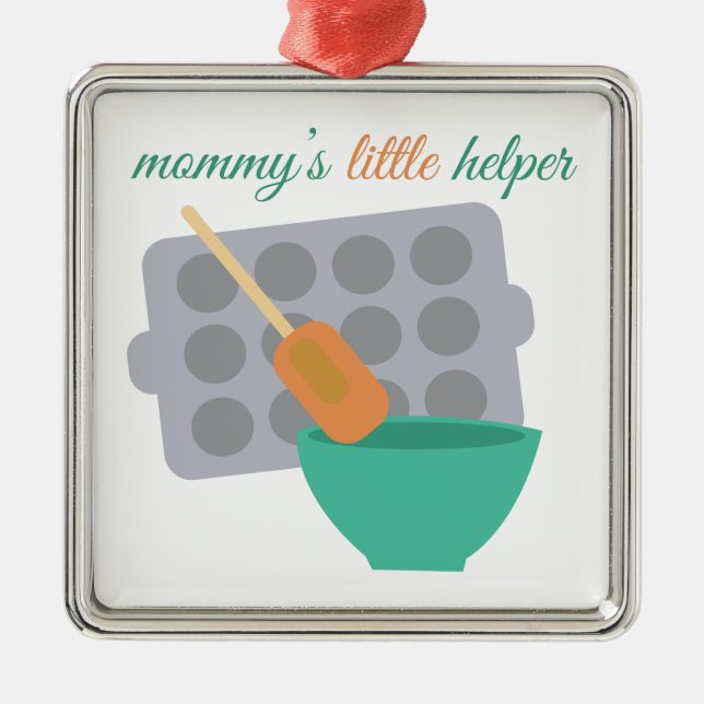 Der kleine Helfer der Mama Ornament Aus Metall (Vorne)