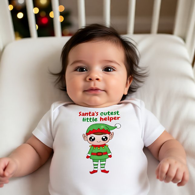 🎄 der kleine Helfer des Weihnachtsmanns Baby Strampler (🎄 Santa's little helper Baby Bodysuit)