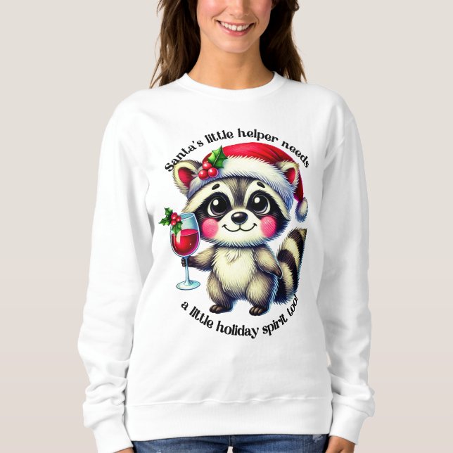 Der kleine Helfer des Weihnachtsmanns in einem fes Sweatshirt (Vorderseite)