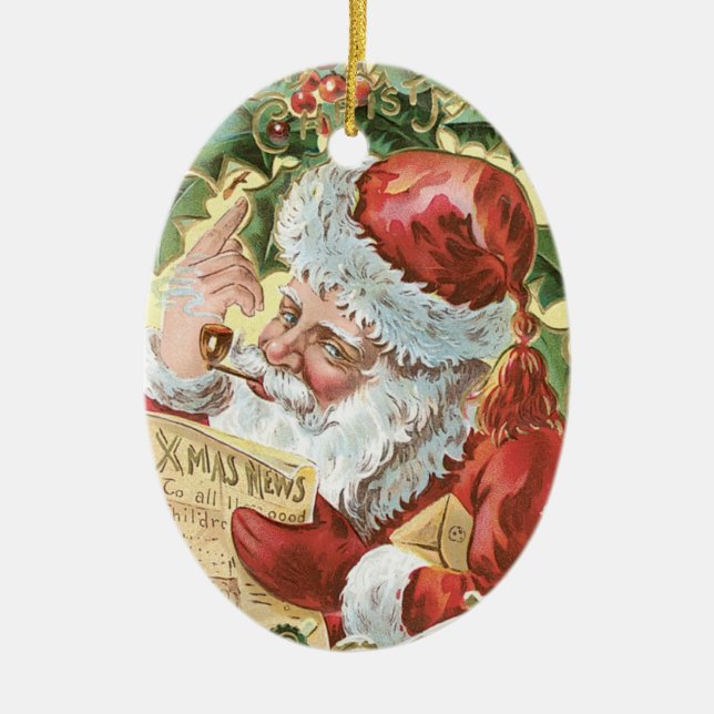 Der kleine Helfer des Weihnachtsmanns Keramik Ornament (Vorne)